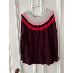 Sonoma maroon beige and pink Crewneck sweater L